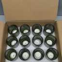 16 Pcs Large Green Votive Candle Holders, Tealight Ribbed Candle Holders Glass for Christmas Decorations, Green Glass Candle Holder, Vintage Boho Christmas Table Decorations,