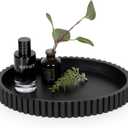 Oval Tray for Coffee Table Decor, 13" Concrete Tray, Table Centerpieces Decorative Trays for Home Decor, Modern Decorative Trays for Coffee Tables, Centerpiece Trays, Black