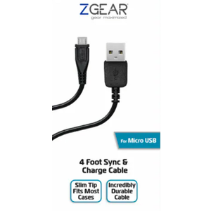 Micro USB Data Sync and Charge Cable - Black