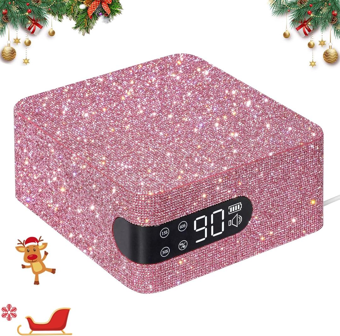 UV Nail Lamp for Gel Polish, 96W UV Light for Gel Nails with 4 Timer Setting, Touch Control & Auto Sensor, Fast Curing Manicure Professional Nail Dryer Salon & Home Nail Tools (Pink Diamond(plug-in))