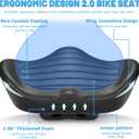 CDYWD Noseless Oversized Bike Seat for Men Women Comfort, Extra Wide Padded Bicycle Seat Cushion, Large Comfortable Bike Saddle for Peloton, Stationary Exercise Bike, Beach Cruiser, City Bike, Ebike