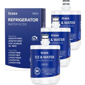 Stokk LT500P 5231JA2002A Refrigerator Water Filter Replacement Compatible with LG Gen11042F-08, ADQ72910911, ADQ72910901, ADQ72910907, Kenmore 9890, 46-9890, LFX25974ST, LMX25964ST, NSF42, 3 Combo