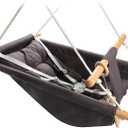 Baby Swing Outdoor Indoor for Infants to Toddlers, Portable Adjustable Baby Porch Swing with 5-Point Safety Belt, Kids Tree Hanging Chair Toys for Door Garden Backyard (Dark Grey)