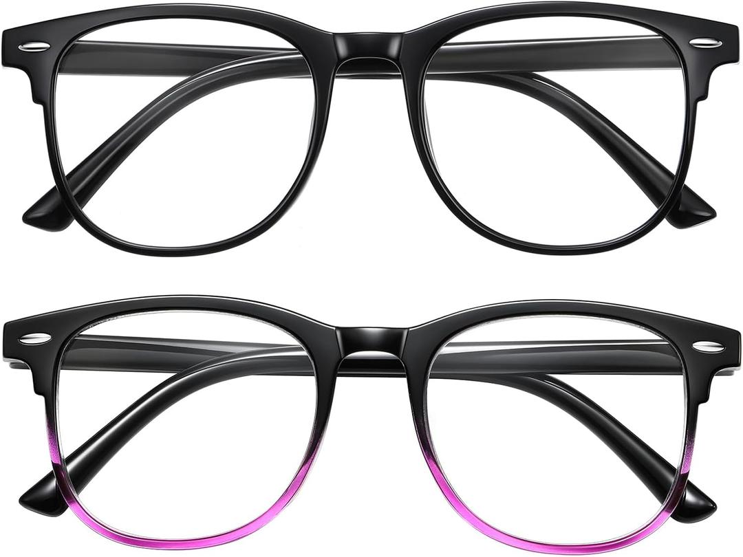 Okany Blue Light Blocking Glasses for Women Men Woman Black Computer Screen Filter Gaming Glasses Womens Mens 99.9% Blue Light Blocker Round Fashion Eye Glasses