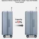 Hanke Hardside Expandable Large Checked Luggage, 28 Inch Top Opening Trunk Luggages with Spinner Wheels, All-PC Hard Shell Suitcase, Lightweight TSA Approved (Grey, 120L)