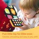 Bilingual Baby Phone Toy Phone for Toddler 1-3, Fun Early Learning Musical Baby Toys for 6-12 Months with Sounds and Light, English/Spanish, Gift for 1 Year Old Boys Girls Kids Infant, Orange