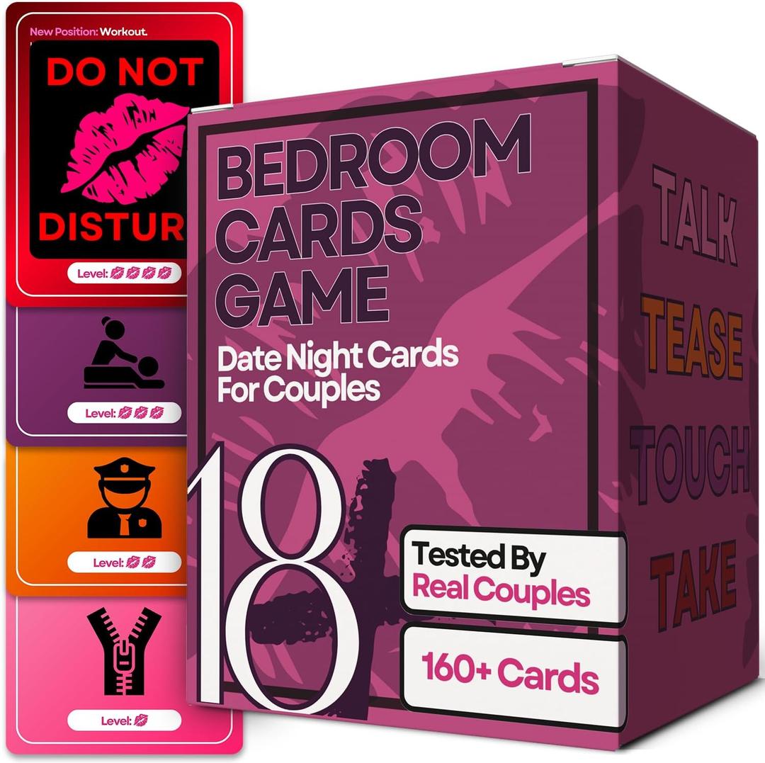 160 Cards Couples Games for Adults - Romantic & Naughty Game Date Night Ideas to Spark Conversation & Intimacy - 4 Levels of Spicy Dares - Anniversary, Valentines Love Gift for Boyfriend & Girlfriend