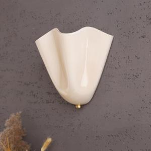 Milk White Glass Wall Sconce Mid-Century Modern Shell Shaped, Small