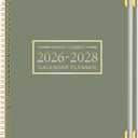 Monthly Planner 2026-2028, Hardcover 3 year calendar 2026-2027-2028 Calendar Book from Jan 2026 - Dec 2028, 9 x 11, Spiral Bound,Organizer for Office, School, and Home,Green