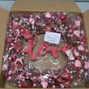 Waipfaru 20in Valentines Wreaths for Front Door, Valentine Wreath with Love Sign, Wreath with Red Wooden Heart Berries, Valentines Day Decorations