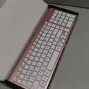 SABLUTE Wireless Keyboard and Mouse Combo Backlit - Compact Quiet Keyboard with RGB Mouse, Rechargeable, Slim, Sleep Mode, Portable Cordless Keyboard Mouse Set for Mac, Windows, Laptop, PC (Rose Gold)