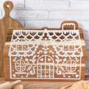 Christmas Gingerbread House Cutting Board Acacia Wood Serving Board Wooden Serving Platter Tray Cheese Fruit Bread Christmas Holiday Xmas Kitchen Decoration