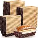 Mimorou 50 Pcs Mini Kraft Paper Loaf Pan Disposable Baking Cake Bread Mold Microwave Oven Freezer Safe Small Christmas Loaf Box Bakeable for Homemade Gift Giving, 6 x 2.6 x 2 Inch
