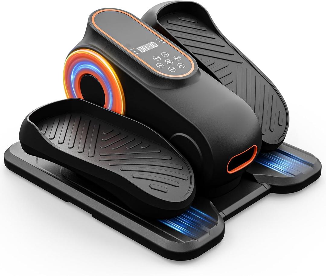 Under Desk Elliptical, Ellipse Leg Exerciser for Home, Office, Fully Assembled, Quiet and Portable Seated Pedal Exerciser for Seniors with 15 Adjustable Speed, Remote Control