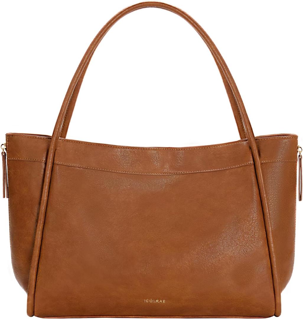 Large Tote Bag for Women Work Vegan Leather Travel Handbags Ladies Laptop Weekender Shoulder Hobo Bags (Brown)