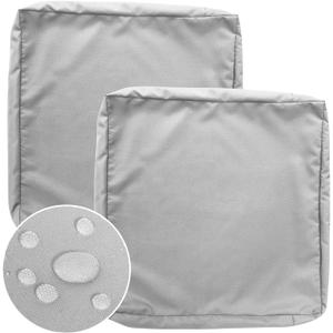 GUEGLSA Replacement Outdoor Cushion Covers 24x22x4 inch, Waterproof Patio Seat Cushion Slipcovers, Chair Cushion Slip Cover, Set of 2, Grey