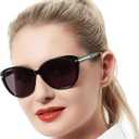 Square Reading Sunglasses for Women 2.0 Blue Light Blocking Reading Glasses UV Protection Stylish 1.0 1.25 1.5 1.75 2.0 2.25 2.5 2.75 3.0 3.5 4.0 (Black, 2.00)