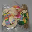 Chunful 30 Pieces Summer Tree Ornaments Christmas in July Wood Hanging Decoration Beach Wooden Slices Winter Tree Ornaments with String for Luau Hawaiian Party Supplies (Cute Style)