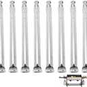 DcYourHome Grill Burners Replacement Straight Stainless Steel Burner Tubes for Grill Chef GR2039201-MM-00, Members Mark Gas Grill, 17 inch Pipe Burner for SAMS Club, Uniflame Grills (8 Pack Burner)