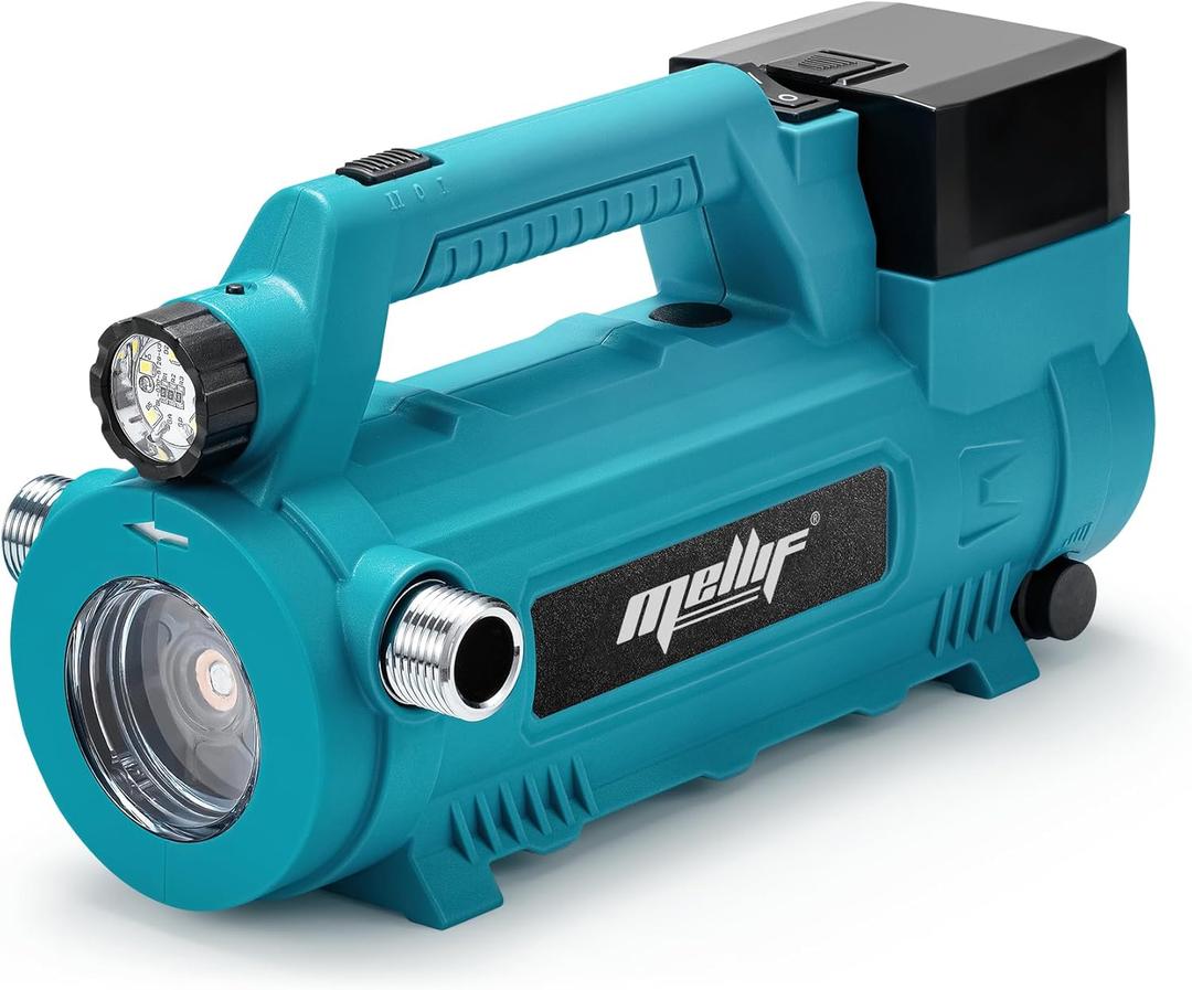 Mellif Cordless Transfer Pump Compatible with Makita 18V Battery (Tool Only), Portable Self-priming, Electric Utility Water Pump for Garden, Hot Tub, Tank, Pool, Ponds, Aquariums (Blue)