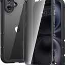 Diaclara Designed for iPhone 16 Plus Case 6.7 Inch,Upgraded [Full Camera Protection] Full Body Rugged Clear Bumper Case with Built-in Privacy Screen Protector for 16 Plus,Black