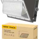 AIKVSXER 1 Pack 160W LED Wall Pack Light with Dusk to Dawn Photocell, 25,600LM 6000K Wall Pack LED Exterior Light, IP65 Outside Lighting [Eqv. 1000W HPS/HID] for Parking Lot, Yard AC120-277V