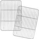 Cooling Racks for Cooking and Baking, Set of 2 Square Wire Racks Small Cookie Baking Rack 17 x 11 for Cooking Baking Roasting Grilling Drying, Oven & Dishwasher Safe 100%
