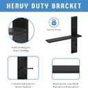 Floating Shelf Bracket 3/8" Thick Heavy Duty Shelf Brackets 4 Pack Free Hanging Countertop Support Bracket 10" Lx2.5 W Floating Wall Brackets for Cabinets, Granite, Dishwasher, Bench Seats Vanities