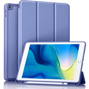 Akkerds Case Compatible with iPad 10.2 Inch 2021/2020/2019, for iPad 9th/8th/7th Generation Case with Pencil Holder, Protective Cover with Soft TPU Back, Auto Sleep/Wake, BluePurple