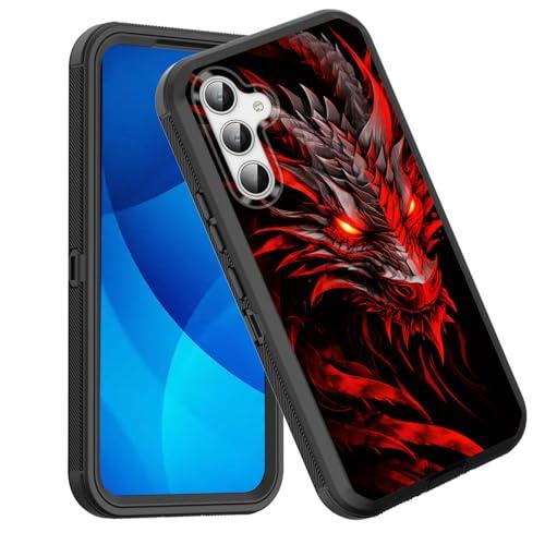 GFEWYTJYJ for Galaxy S25 Case,Shockproof 3-Layer Full Body Protection Rugged Heavy Duty High Impact Hard Cover Case for Samsung Galaxy S25 6.2 Inch 2025,Fantasy Red Dragon