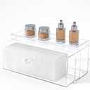 Clean Pad Storage Drawer, Acrylic Pad Dispenser for Clean Skin Club, Square Cotton Pads Holder, Rectangular Cotton Rounds Dispenser