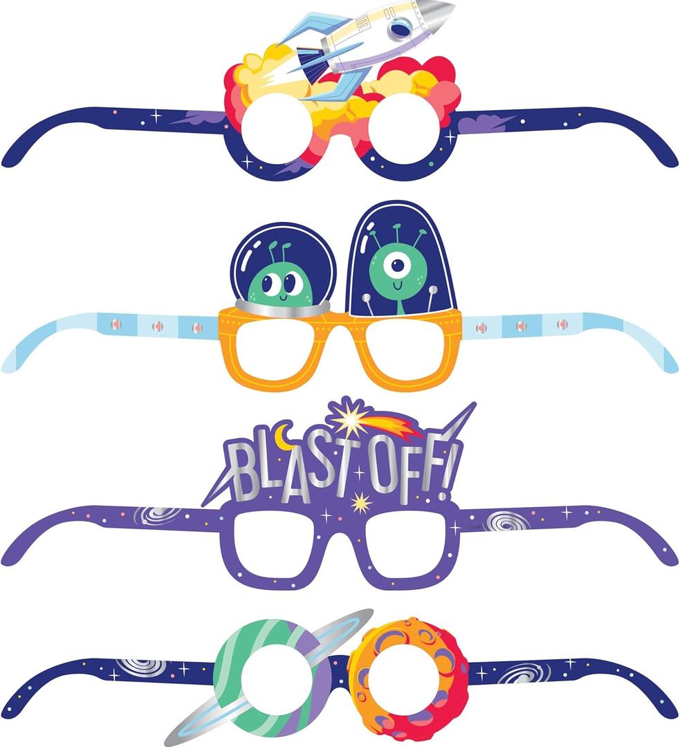 2 x Space Adventures Paper Favor Glasses 4 ct
