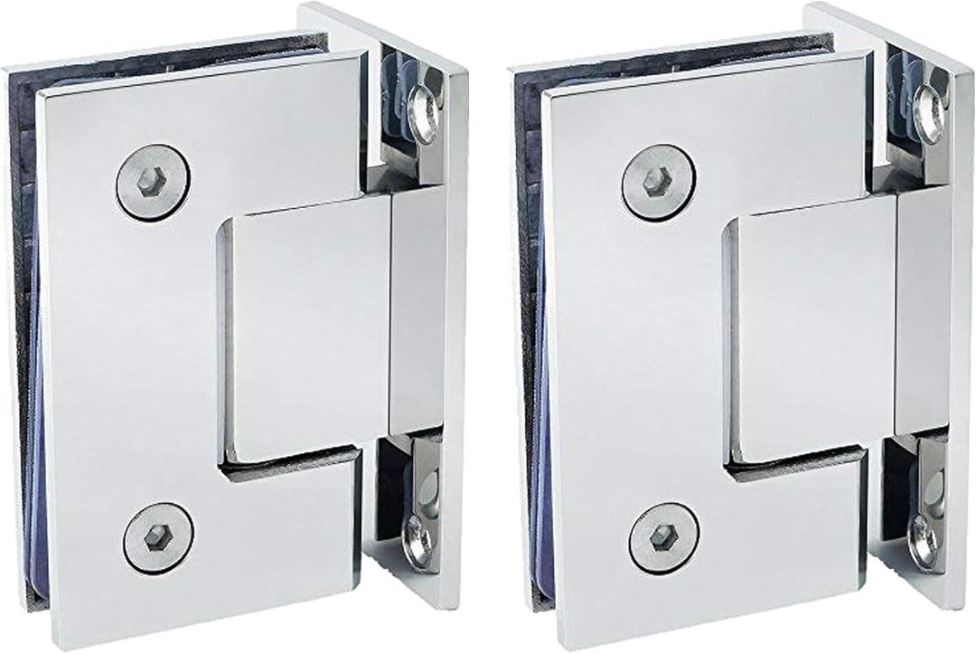 Alise Glass Shower Door Hinges, 90 Degree Hinges for Bathroom Doors,Heavy Duty Stainless Steel Cabinet Hinge Wall to Glass,Frameless Shower Doors Hardware Replacement Part,Polished Chrome (2P)