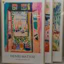 Large Framed Matisse Wall Art for Living room, 3 Piece Colorful Abstract Canvas Artwork for Walls, Retro Vintage Big Matisse Famous Landscape Paintings Prints Pictures for Hallway Home Office 24x36