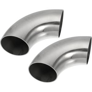 X AUTOHAUX 2pcs OD 2.25 Inch 90 Degree 1.5mm Thickness Mandrel Bend Elbow SS304 Stainless Steel Bend Tube Exhaust Elbow Pipe for Car Modified Exhaust System