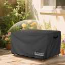 ULTCOVER Rectangular Gas Fire Pit Table Cover 44x32 inch Waterproof Heavy Duty Firepit Cover, Black