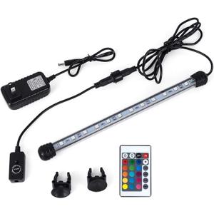 MQ 16 in Submersible LED Aquarium Light, 2.5W Color Changing Fish Tank Light with Remote Control, IP68 Crystal Glass 18 LEDs Lights Bar, for Fish Tank 20-25 inch