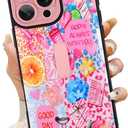 KANGHAR for iPhone 16 Pro Max Case Stand Summer Collage Coastal Full Body Rugged Shockproof Protection Glossy Protective Slim Case 6.9 Inch Pink