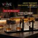 AR15 Whiskey Decanter Set – Limited Edition with Silencer Stopper 640ml Rifle Decanter & 4 Bullet Glasses (310ml) Handmade Gun Liquor Set, TikTok Bar Trend Unique Birth Day Gift for Dad, Him, Men