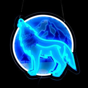 14x14 inch Wolf Neon Sign Art Wall Lights for Beer Bar Club Bedroom Hotel Pub Cafe Wedding Birthday Party Gifts