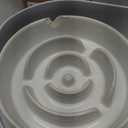 Elevated Slow Feeder Dog Bowls - Ceramic Food and Water Bowl Set with Stand - Raised Pet Dishes for Small and Medium Sized Dogs (Grey)