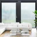 LUTE Reeded Glass Window Privacy Film, Frosted Glass Film, Removable 3D Decorative Decals Sun Blocking Anti UV Door Window Cover, No Glue Static Cling Vinyl for Bathroom Home Office, 35.4" x 157.4"
