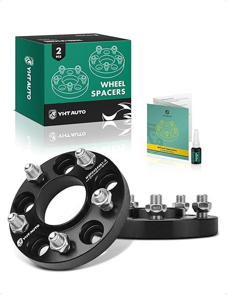 YHTAUTO 5x4.5 inch Hub Centric Wheel Spacers 15mm Fits Explorer 2020-2023, Mustang 2015-2023, Aviator 2020-2023, GT 2017-2020 5x114.3mm 5 Lug Tire Spacers w/ M14x1.5 Studs, 70.5mm Hub Bore 2PCS Black