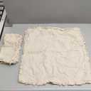 MIULEE Decorative Throw Pillow Covers Neutral Linen Fringe Throw Pillows Set of 2 Natural Beige Boho Farmhouse Cushion Covers with Tassels for Couch Sofa Bed Spring Home Decor 20x20 Inch