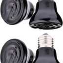 4-Packs 50W Black Ceramic Heat Lamp Mini Reptile Heat Lamp Bulbs E26/E27 110V Infrared Reptile Heat Emitter Heater Lamp Bulb No Light Lamps for Lizard Brooder Coop Aquarium Lizard Turtle