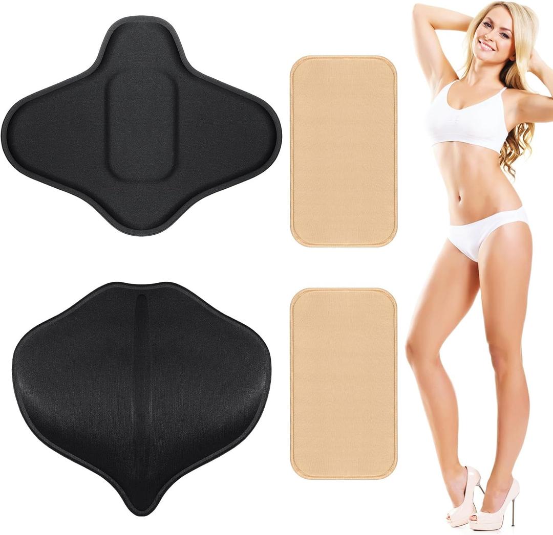 TrelaCo 4 Pcs Lipo Foam Board Set BBL Lumbar Molder AB Board Compression Abdominal Board Back Tummy Tuck Board Lumbar Supports (Black,Nude)