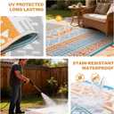 YONILE Outdoor Plastic Straw Rug 5x8 ft,Reversible Waterproof Large Outdoor Patio Rug RV Mat Outside Carpet for Porch, Deck, Backyard, Balcony, Picnic