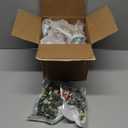 Zubebe 62 Pcs Christmas Village Set, LED Holiday Village Houses Figurines Christmas Buildings Town Scene Desktop Ornaments Indoor Room Decor Collection (Cute)