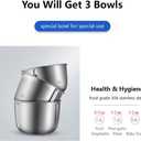 Joydeem JD-376B Electric Food Processor,Meat Grinder with Garlic Peeler,Vegetable Fruit Chopper with 3 Stainless Steel Bowls,Blue