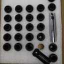 Orion Motor Tech M14x1.5 Lug Nuts Black with Spline Tuner, XL 2 inches Length Conical Wheel Nut, Compatible with Chevy GMC Ford Cadillac Lincoln SAAB Saturn Silverado 1500 Savana, Set of 24